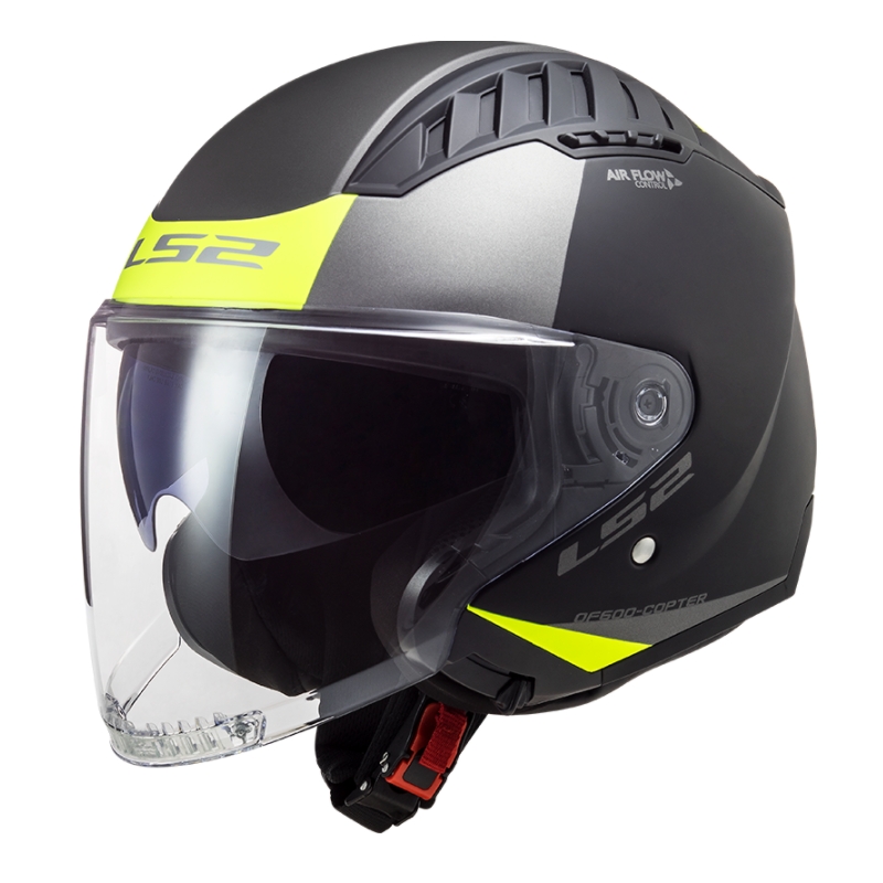 Otvorená prilba na motocykel LS2 OF600 Copter II Urbane 06 čierno-fluo žltá