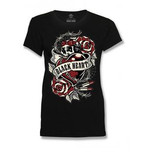 Dámske tričko Black Heart Heart Rose