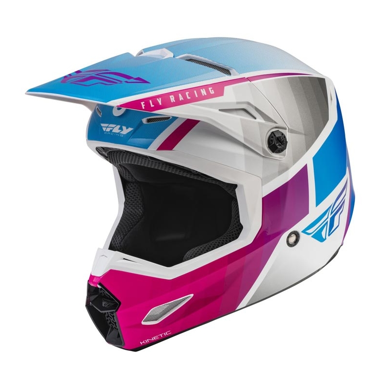 Motokrosová prilba FLY Racing Kinetic Drift ružovo-bielo-modrá