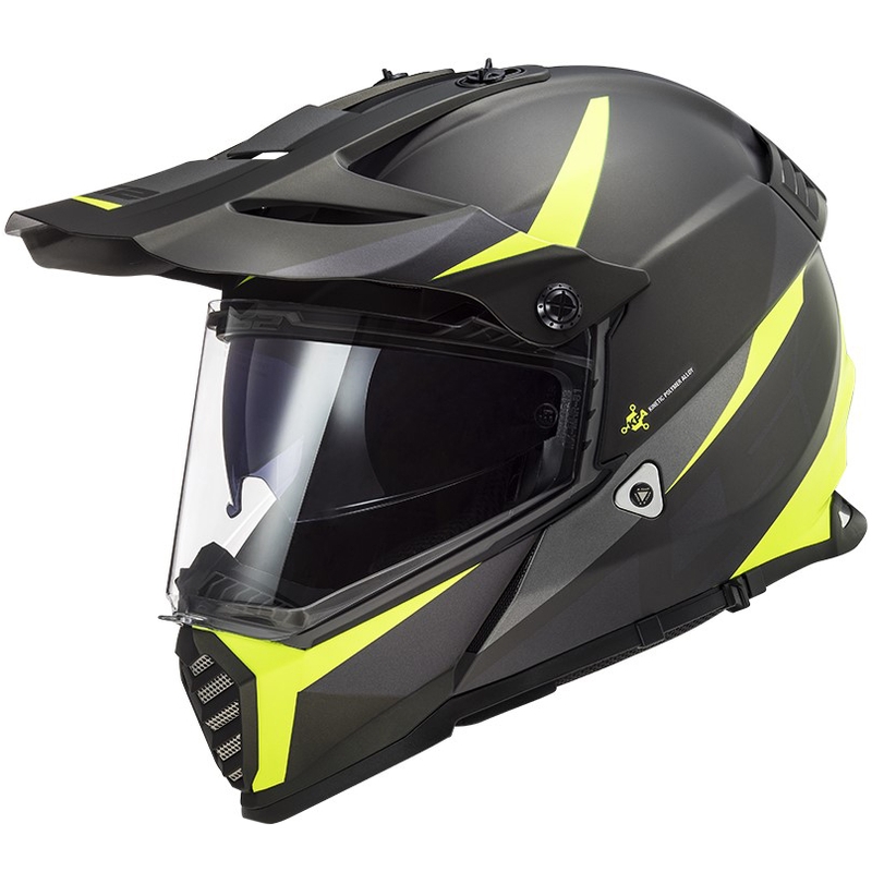 Enduro prilba LS2 MX436 Pioneer EVO Router čierno-fluo žltá