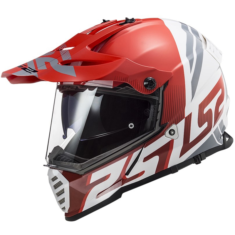 Enduro prilba LS2 MX436 Pioneer EVO Evolve bielo-šedo-červená