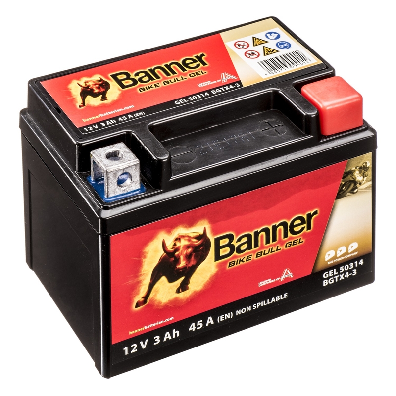 Gélová batéria Banner Bike Bull Gel 12V YTX4L-BS/YTZ5S-BS, 3AH, 50A