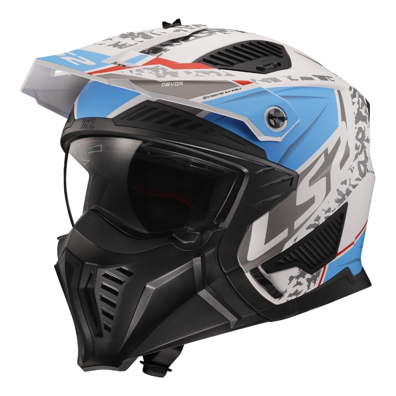 Prilba na motocykel LS2 OF606 Drifter Devor bielo-modrá