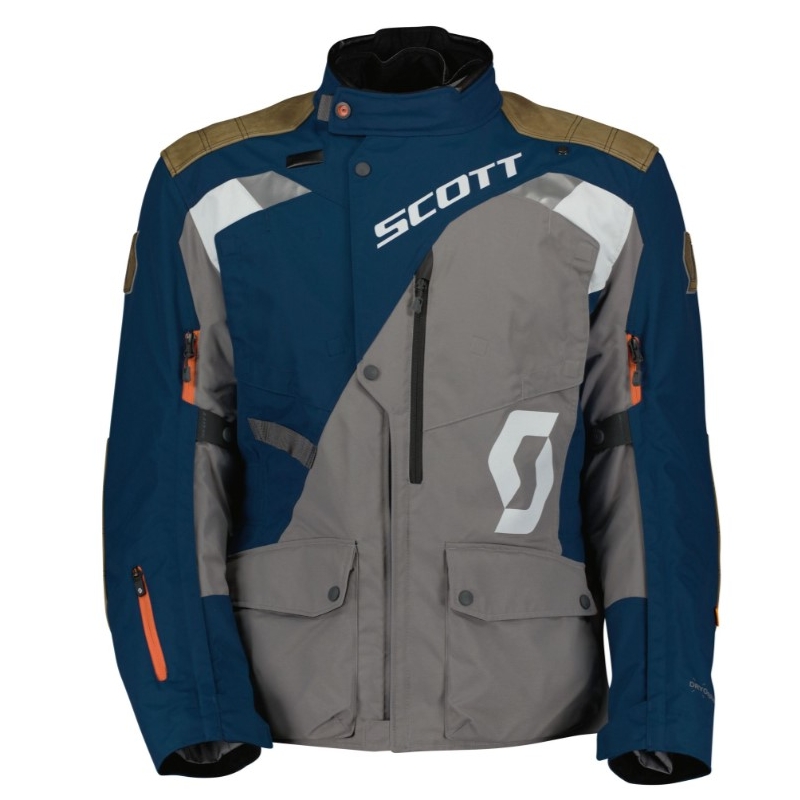 Bunda na motocykel SCOTT Dualraid Dryo sivo-modrá predĺžená