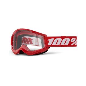 Motokrosové okuliare 100% STRATA 2 New červené (číre plexi)
