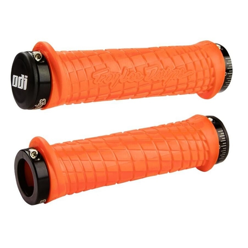 Gripy ODI TROY LEE DESIGNS SIGNATURE ATV LOCK-ON oranžovo-čierné