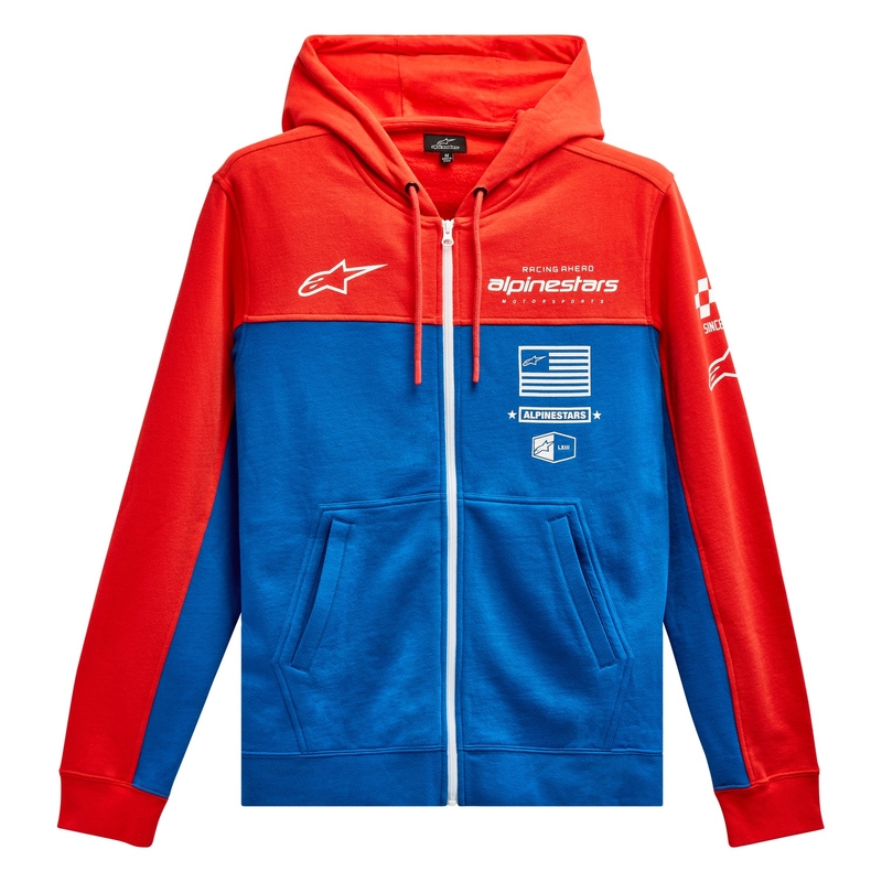 Mikina Alpinestars H Block Hoodie fluo červeno-svetlo modrá