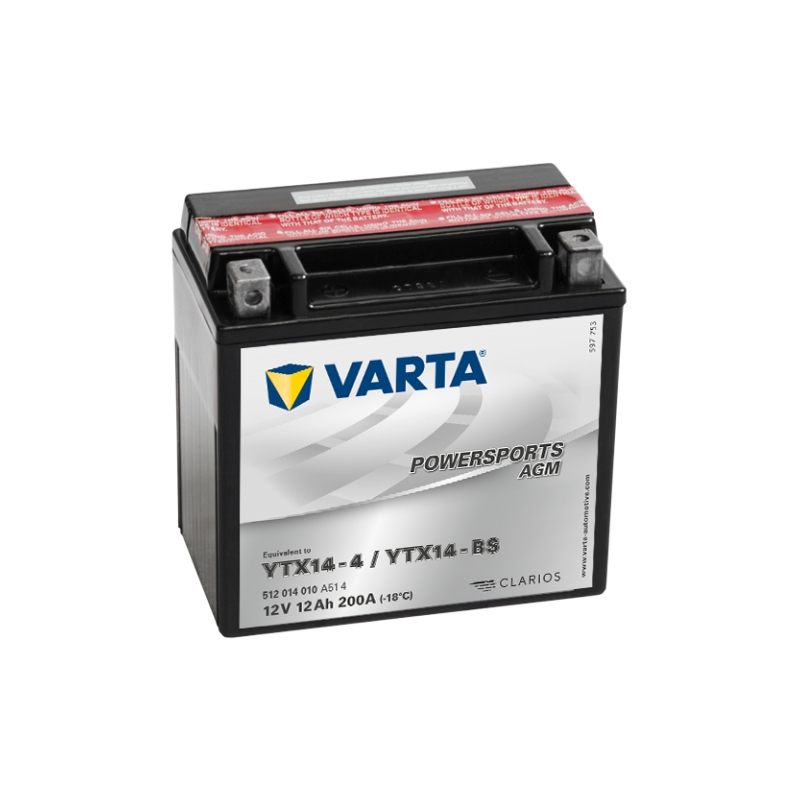 Bezúdržbová batéria VARTA YTX14-4/YTX14-BS 12V/12Ah