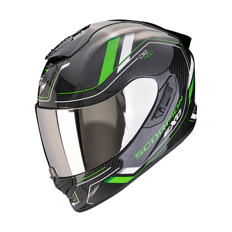Integrálna prilba na motorku Scorpion EXO-1400 EVO II CARBON AIR MIRAGE čierno-zelená výpredaj