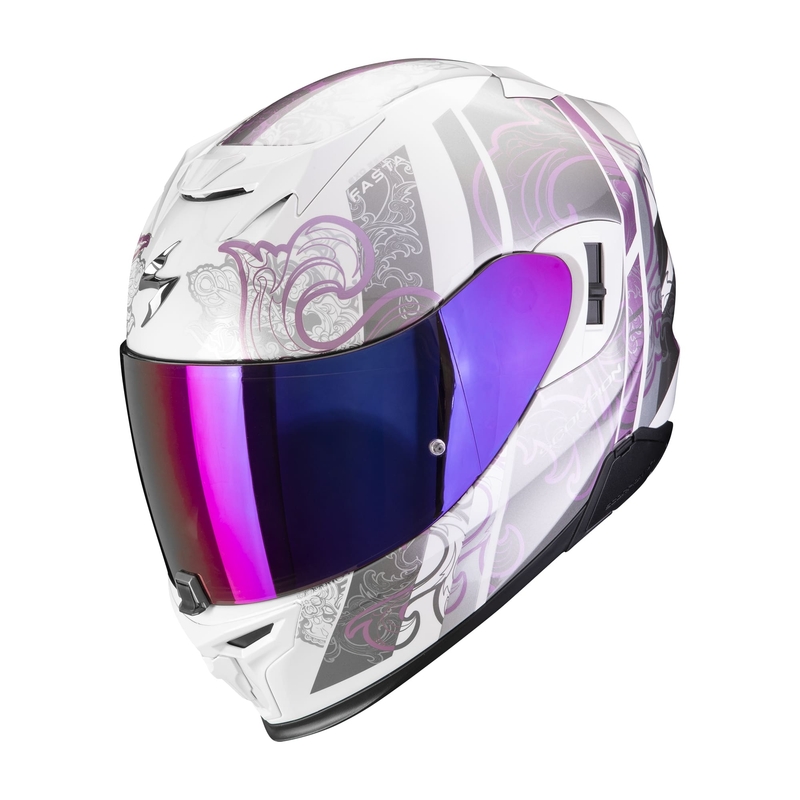 Integrálna helma na motocykel Scorpion EXO-520 EVO AIR FASTA bielo-fialová výpredaj