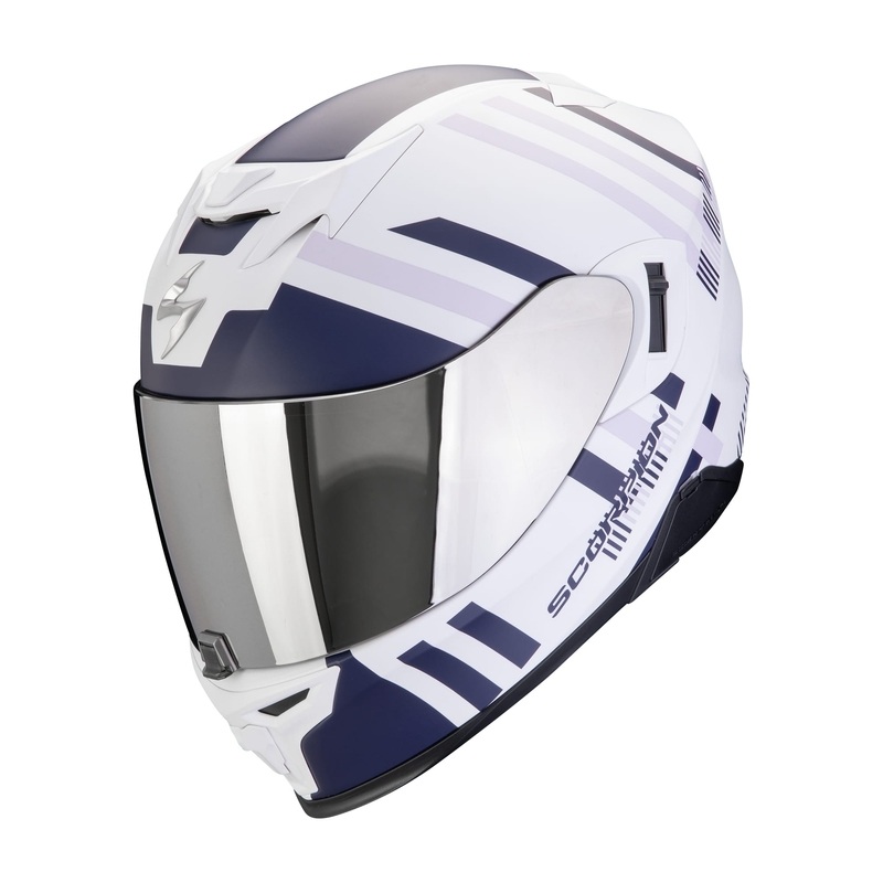 Integrálna helma na motocykel Scorpion EXO-520 EVO AIR BANSHEE matná bielo-modro-fialová výpredaj