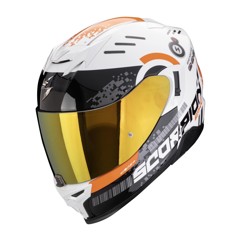 Integrálna helma na motocykel Scorpion EXO-520 EVO AIR TITAN bielo-oranžová výpredaj