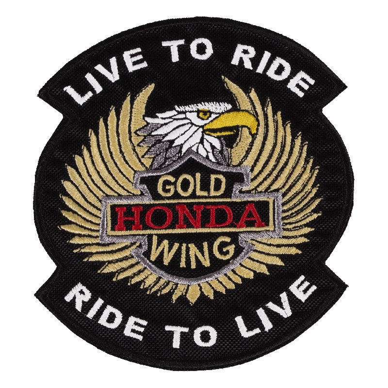 Nášivka Live to Ride Gold Wing - menšia