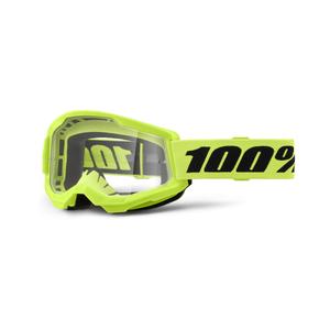 Motokrosové okuliare 100% STRATA 2 New fluo žlté (číre plexi)