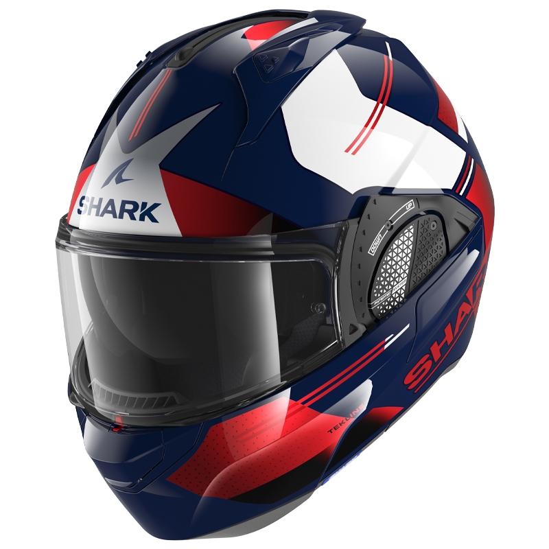 Preklápacia prilba SHARK EVO-GT Tekline modro-bielo-červená