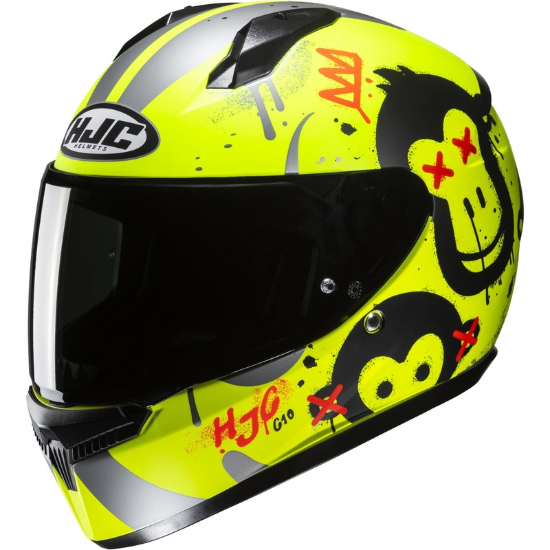 Detská integrálna helma HJC C10 Geti MC3HSF fluo-žltá