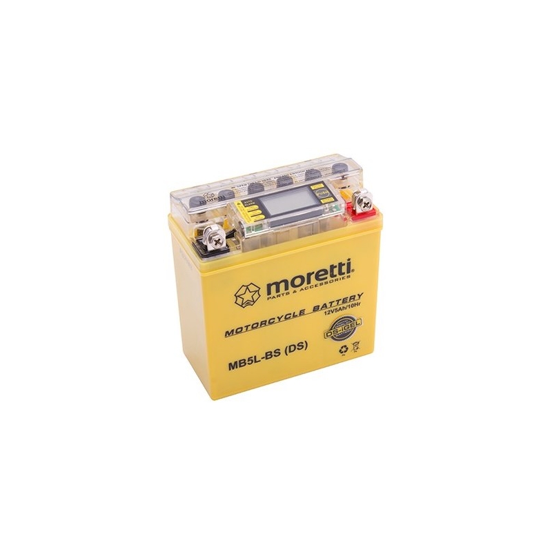 Bezúdržbová gélová batéria Moretti MB5L-BS, 12V 5Ah s meračom napätia