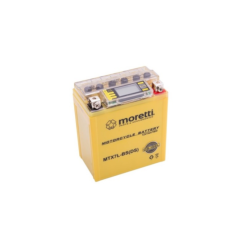 Bezúdržbová gélová batéria Moretti MTX7L-BS, 12V 7Ah s meračom napätia