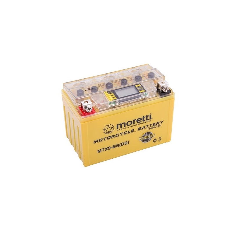 Bezúdržbová gélová batéria Moretti MTX9-BS, 12V 8Ah s meračom napätia