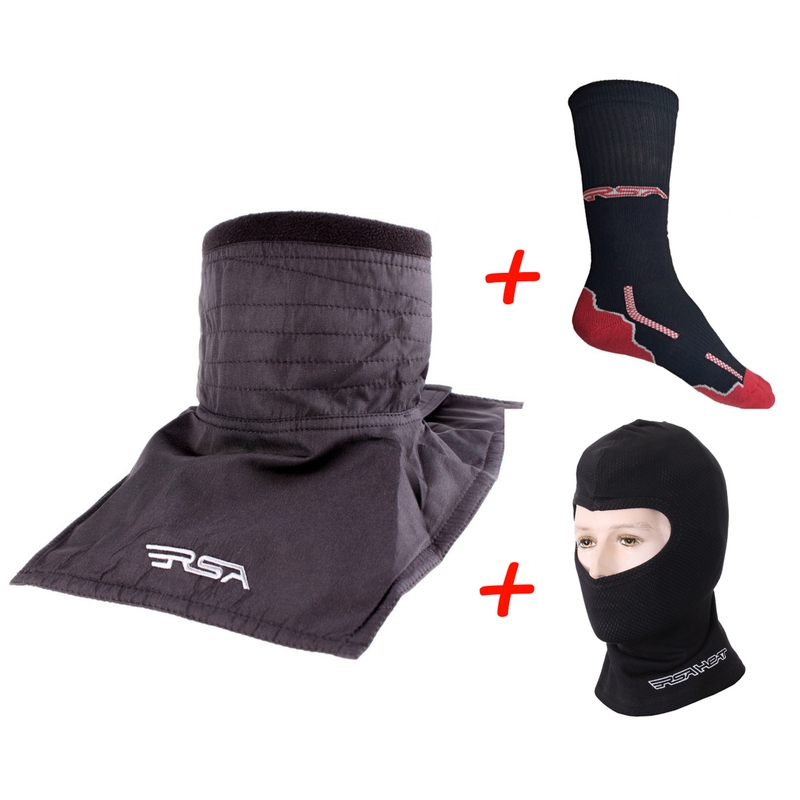 SET: Nákrčník RSA Soul + Termo kukla RSA Heat + Funkčné ponožky RSA Classic