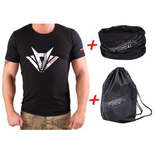 SET: Tričko RSA Track + multifunkčná šatka RSA Vector + vak na chrbát RSA