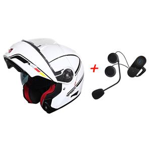 SET: Vyklápacia prilba na motorku RSA TR-01 + Bluetooth Intercom s FM do prilby