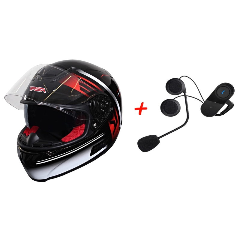 SET: Prilba na motorku RSA SR-01 + Bluetooth Intercom s FM do prilby
