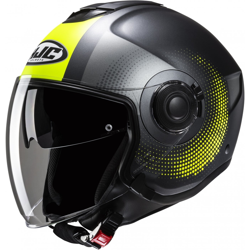 Otvorená prilba na motorku HJC i40N Pyle MC3HSF šedo-fluo žltá