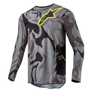 Motokrosový dres Alpinestars Racer Tactical 2024 sivá camo-fluo žlto-čierny