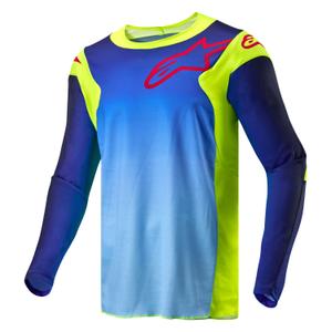 Motokrosový dres Alpinestars Racer Hoen fluo žlto-modro-červený