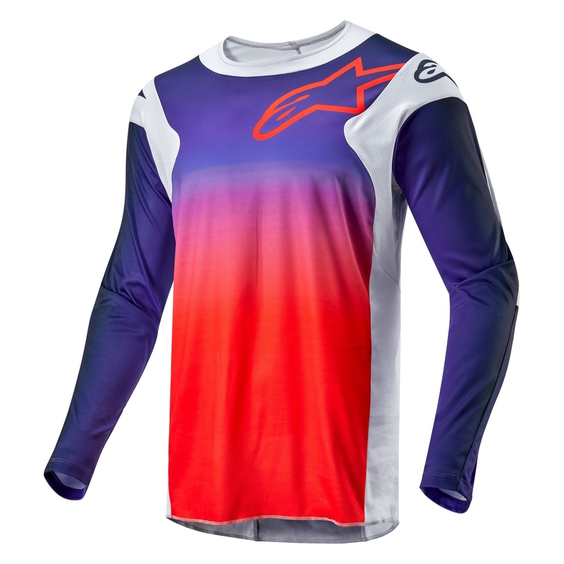 Motokrosový dres Alpinestars Racer Hoen sivo-modro-oranžový