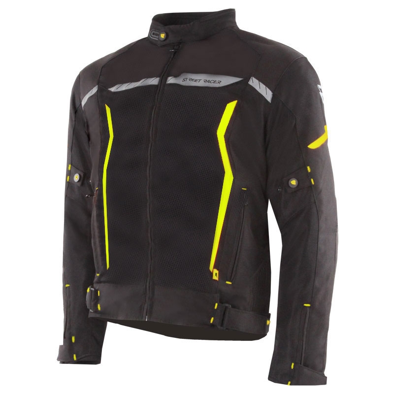 Bunda na motocykel Street Racer Flex Air čierno-fluo žltá
