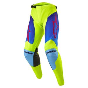 Motokrosové nohavice Alpinestars Racer Hoen fluo žlto-modro-červené