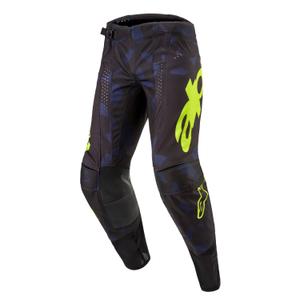 Motokrosové nohavice Alpinestars Techstar Rantera čierno-modro-fluo žlté