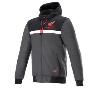 Mikina na motorku Alpinestars Chrome Street Hoodie Honda čierno-šedo-červená