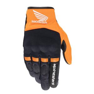 Rukavice na motorku Alpinestars Copper Honda čierna a oranžová