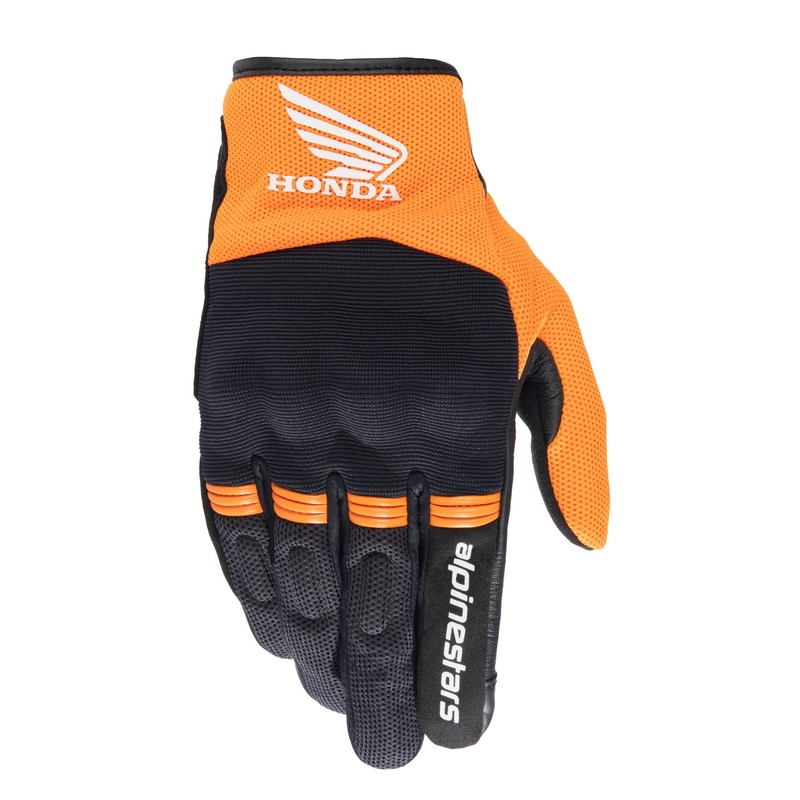 Rukavice na motorku Alpinestars Copper Honda čierna a oranžová