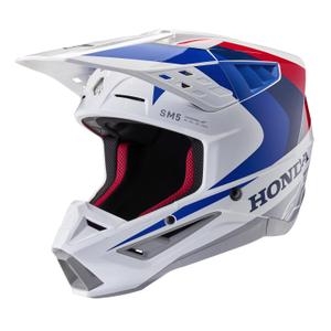 Motokrosová prilba Alpinestars S-M5 Honda kolekcia bielo-modro-červená