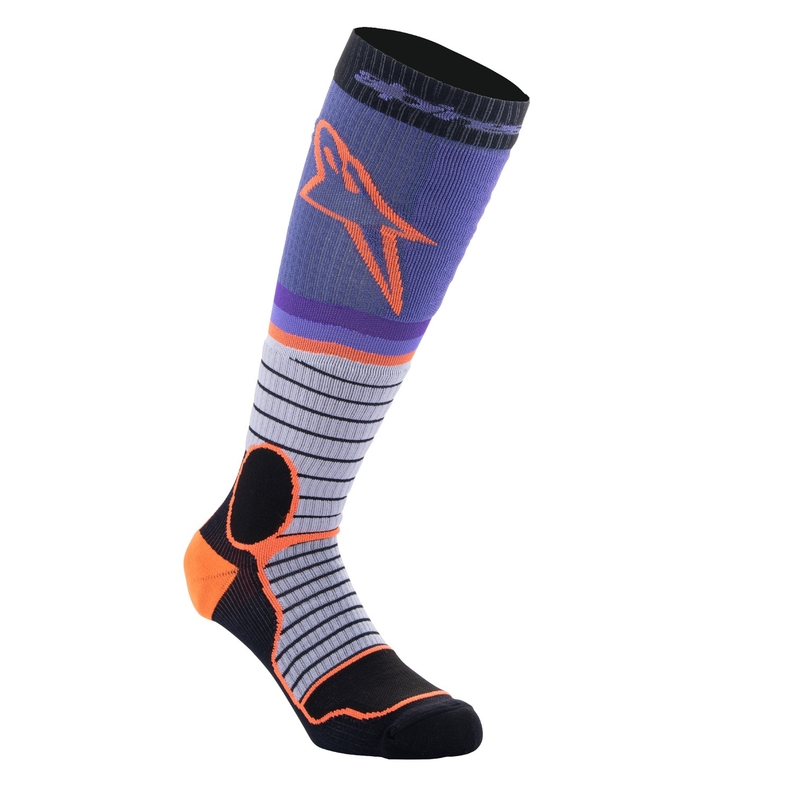 Ponožky Alpinestars MX PRO čierno-šedo-fialovo-oranžová