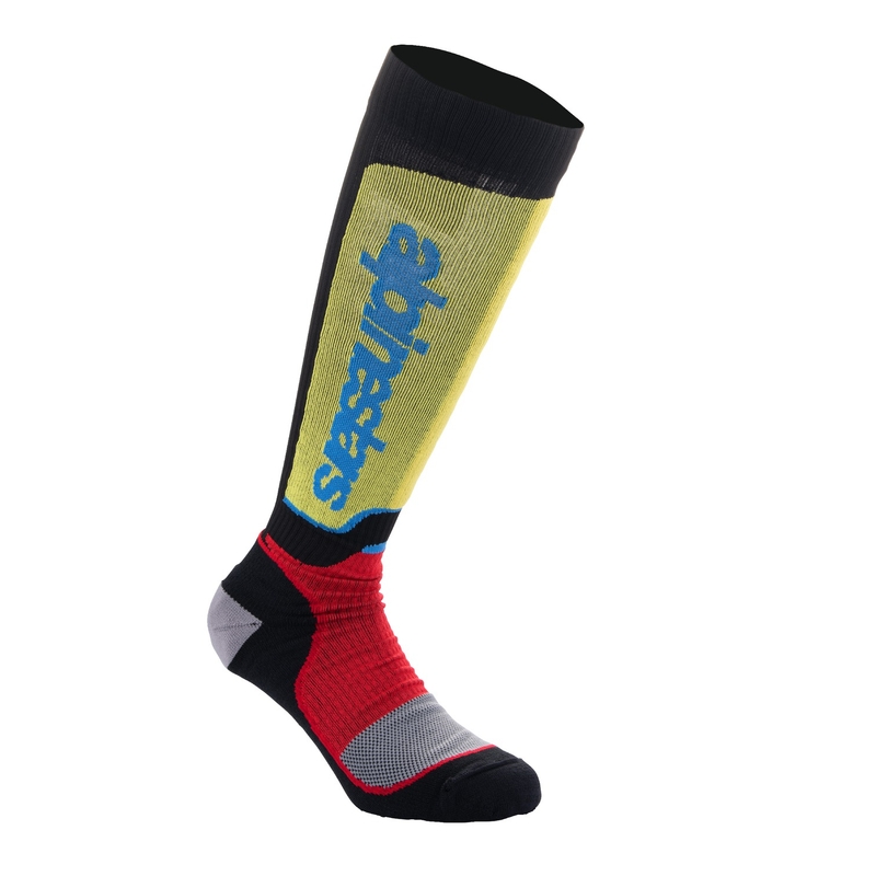 Ponožky Alpinestars MX Plus čierno-červeno fluo-žlto fluo-modré