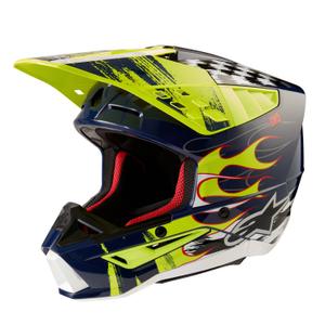 Motokrosová prilba Alpinestars S-M5 Rash modro-fluo žltá