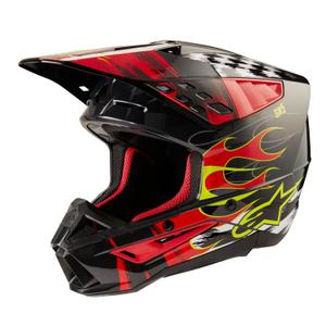 Motokrosová prilba Alpinestars S-M5 Rash šedo-fluo červená