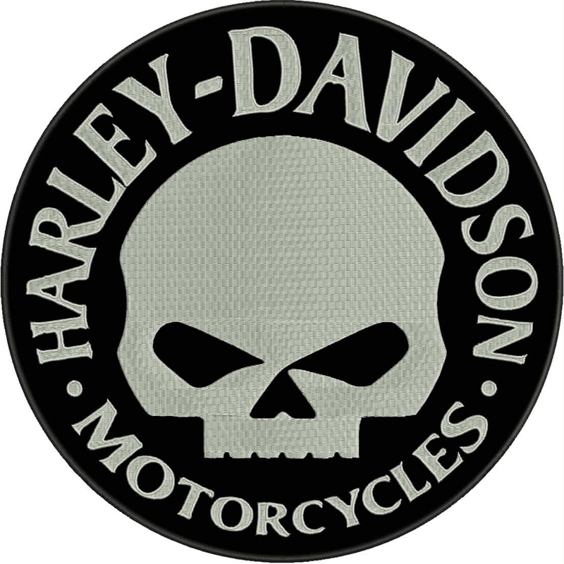 Nášivka HD Motorcycles čierno-biela