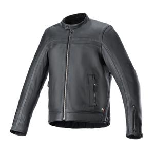 Kožená bunda na motorku Alpinestars Dyno čierno-čierna