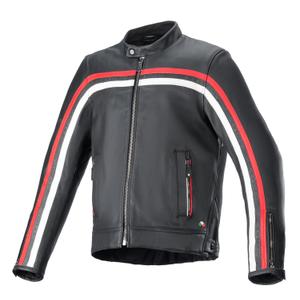 Kožená bunda na motorku Alpinestars Dyno čierno-červeno-béžová