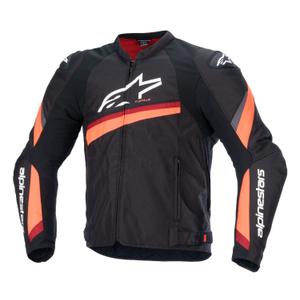 Bunda na motorku Alpinestars T-GP PLUS R 4 čierno-fluo červená