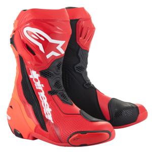 Topánky na motorku Alpinestars Supertech R fluo červeno-červené