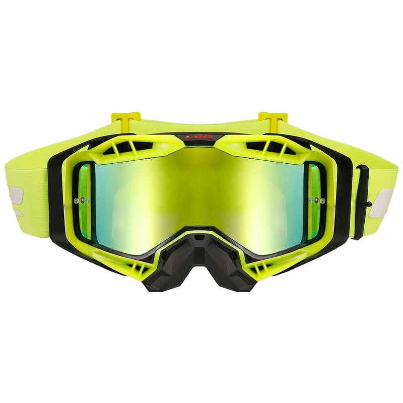 Motokrosové okuliare LS2 Aura PRO čierno-žlté irídiové plexi