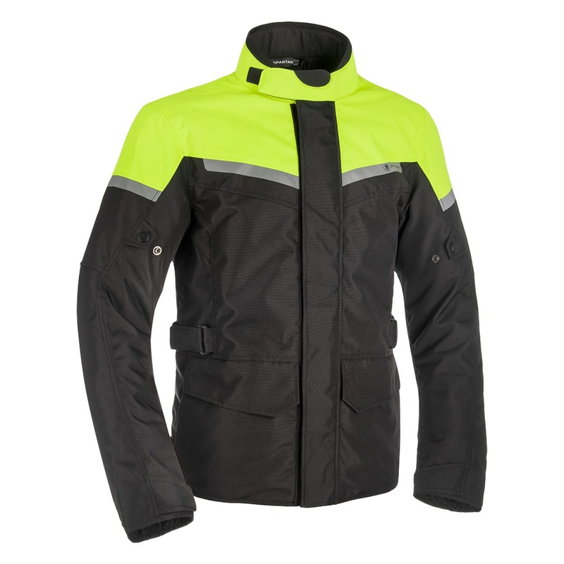 Bunda na motorku Oxford Spartan Long WP čierno-fluo žltá