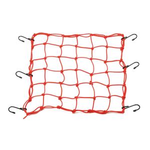 Pružná batožinová sieť na motorku s kovovými háčikmi Daytona 40 x 40 cm červená